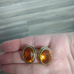 Vintage Topaz Clip On Earrings